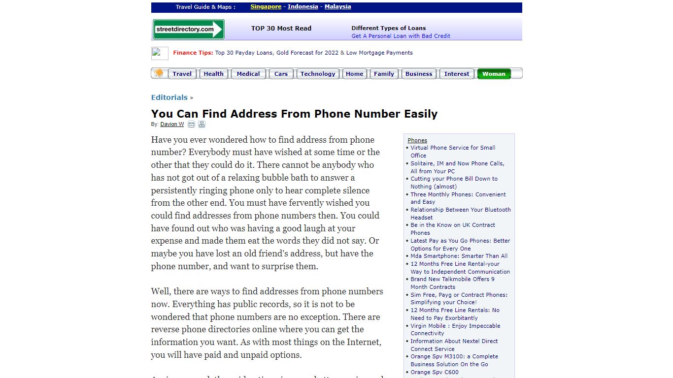 You Can Find Address From Phone Number Easily - Streetdirectory.com